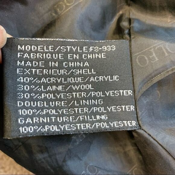 Adolfo cream black gray plaid check fall/winter coat size Medium - Picture 6 of 11